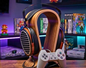 Wood Stylish Headset Holder for Gaming Setup & Desk Organization | Headset Mount | Headphones Holder | Headphone Stand | Headphone Display