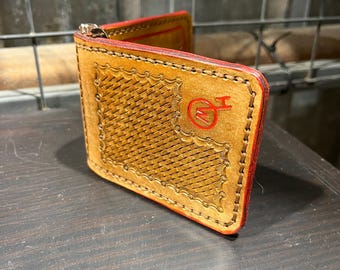 Handgefertigte Geldklammer aus Leder