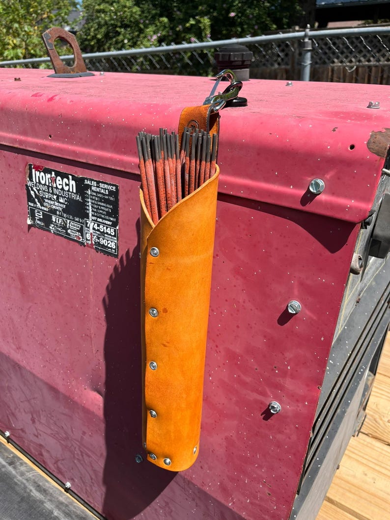 Saddle Tan Leather Welding Rod Holder image 7