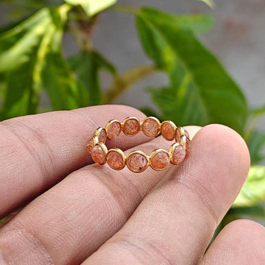 Bague Vintage Argent 925 Pierre De Soleil - Taille 62/61/60 - Neuf Sans Emballage