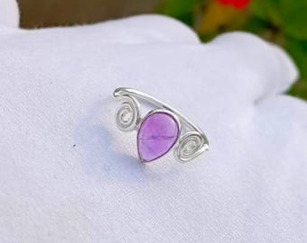 Handmade Sterling Silver Amethyst Ring, Size 6