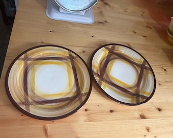 Vintage MCM Vernonware Organdie Metlox Bread Dessert Plates 6 3/8" - Set of 2