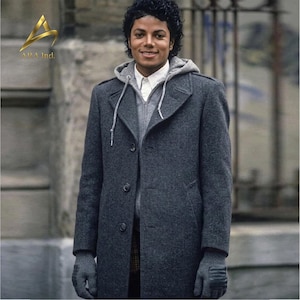 Men’s Custom-Made MJ Inspired Overcoat - Michael Jackson Long Wool Coat
