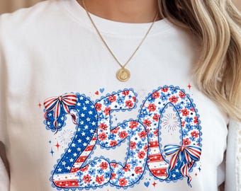 Floral USA DTF Transfer, America 250th Anniversary | Ready to Press