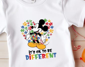 Mickey Mouse Autism Awareness DTF Transfer, Puzzle Heart Design