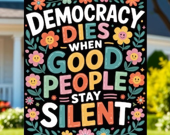 Protect Democracy Protest Yard Sign, Abolish ICE Protests, Anti-Trump, Politica, Rally Sign, Resist Fascism