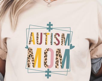 Autism Mom Leopard Print DTF Transfer, Awareness Design
