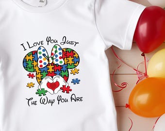 Minnie Mouse Autism Awareness DTF Transfer, Ready to Press