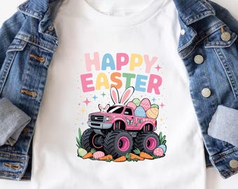 Happy Easter Bunny Monster Truck DTF Transfer  | Ready to Press