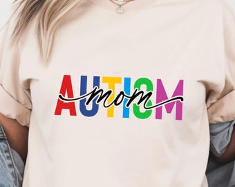Autism Mom DTF Transfer, Colorful Neurodiversity Design, Ready to Press