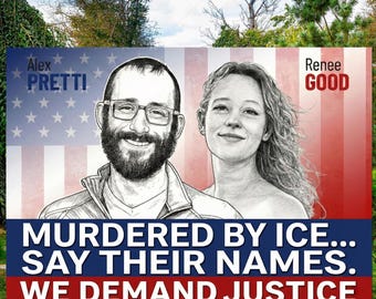 Justice for Renee Good Alex Pretti  Minneapolis Yard Sign, Anti-ICE Protest  Resist