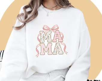 Mama Pink Coquette Floral DTF Transfer, Trendy, Motherhood, | Ready to Press