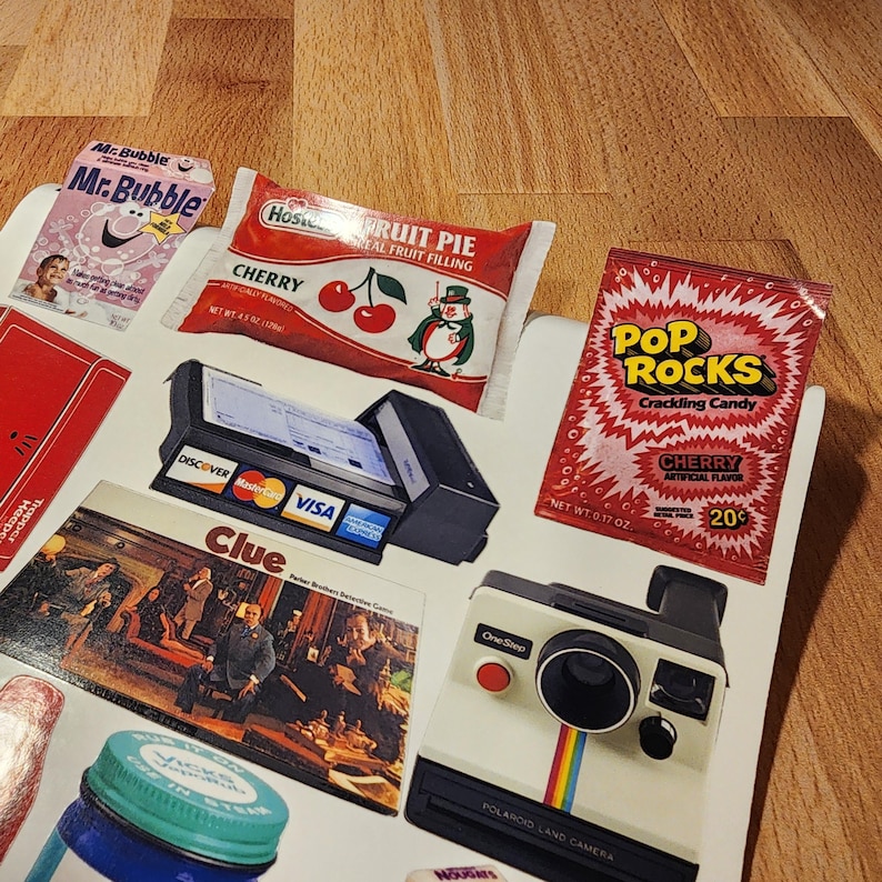 Borderless 80s Nostalgia Sticker Sheet – Retro Toys, Snacks & Childhood Favorites, Glossy Vinyl image 4