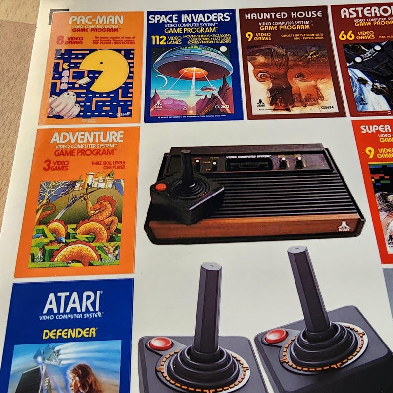 Borderless Retro Atari Game Stickers – 80s Video Game Art, Glossy Vinyl bild 2