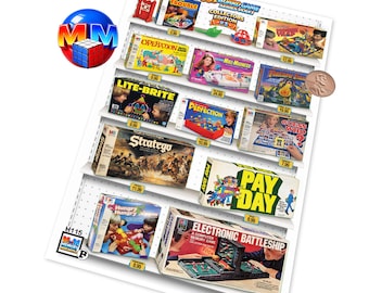 1980s Board Game Sticker Sheet – Retro Board Games Nostalgia, Collector Edition #1, Glossy Vinyl