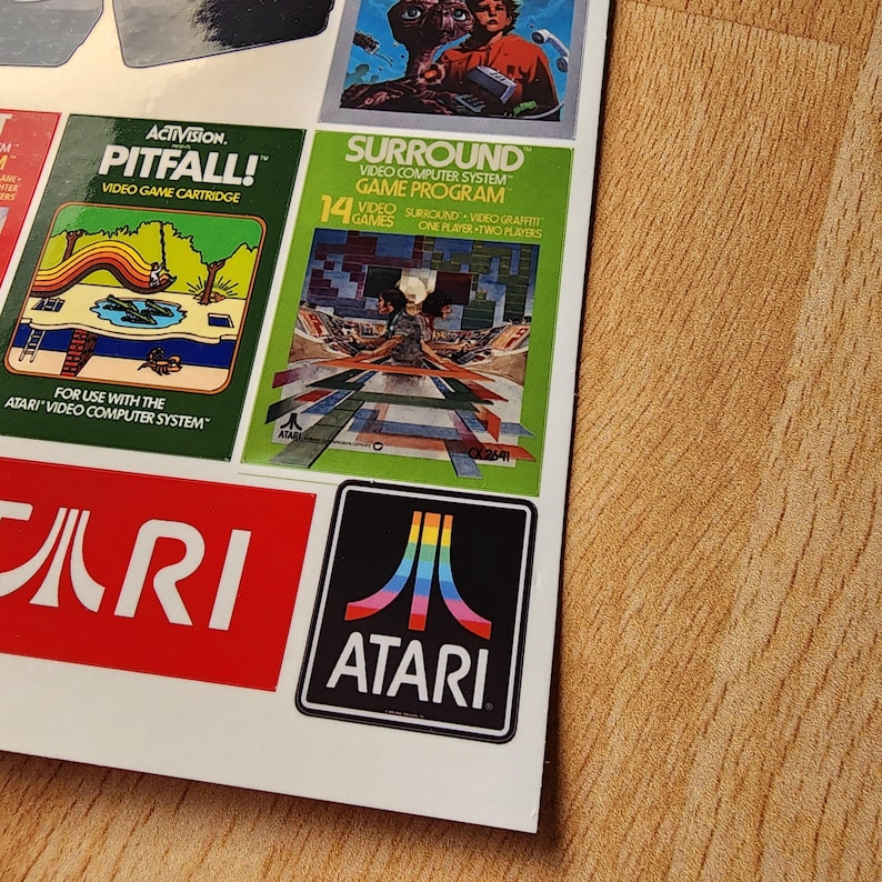 Borderless Retro Atari Game Stickers – 80s Video Game Art, Glossy Vinyl bild 5
