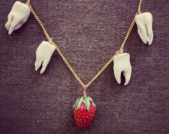 Eating Strawberries Necklace