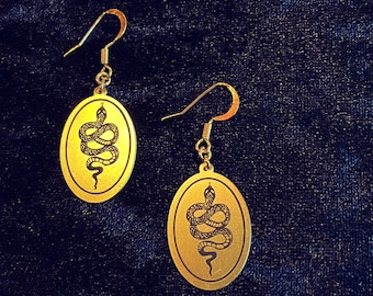 Enameled Victorian Snake Earrings