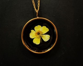 Pressed Buttercup Necklace