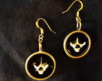 Vertebrae in Brass Earrings