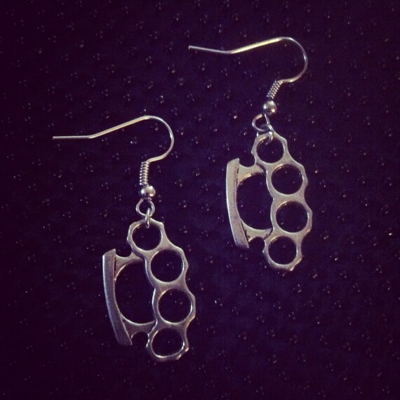 brass knuckle earrings