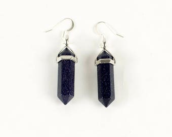 Blue Goldstone Earrings