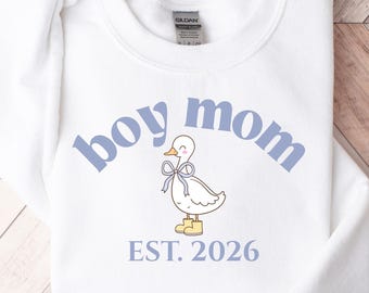 Personalized Boy Mom Sweatshirt, Silly goose, Retro Boy Mama Crewneck, Pregnancy Announcement Boy, Custom Mom of Boys Shirt, New Mom Gift