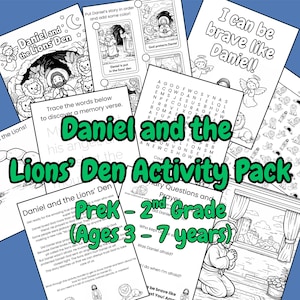 Daniel and the Lions’ Den Activity Pack Bible Lesson Printable PreK - 2nd Grade