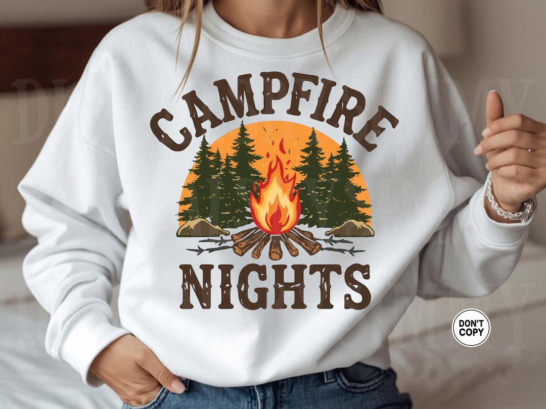 Campfire Nights PNG, Vintage Fireside Gathering Shirt Design, Camping ...