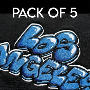 Naszywki z haftem „Los Angeles Graffiti Bubble” – zestaw 5 sztuk