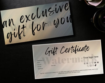 Gift Certificate Template - Modern Color Rays in English and Spanish (Printable, Editable, Customizable, Minimalism, Dark, Light)