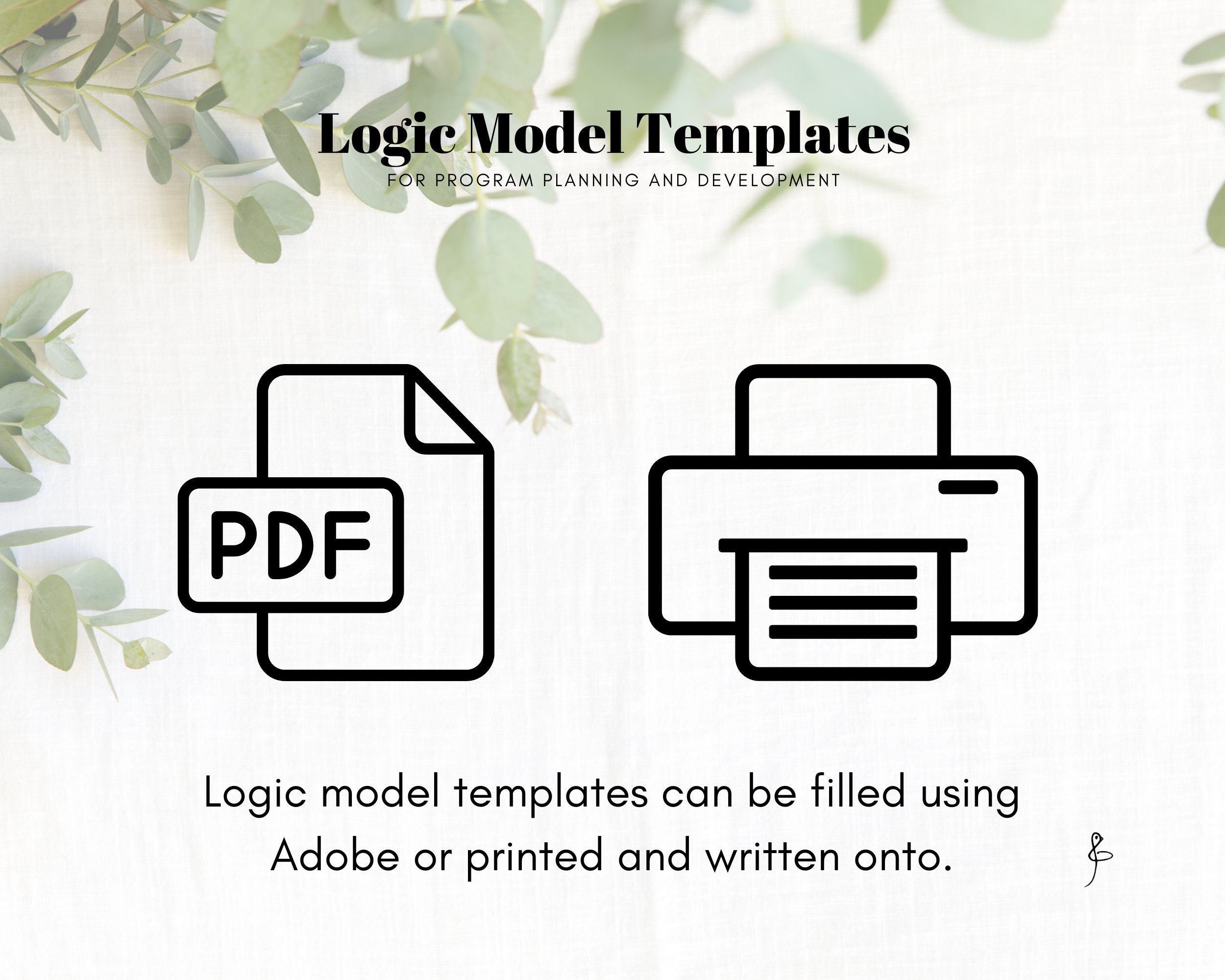 Logic Model Template fillable and Editable for Program Planning and