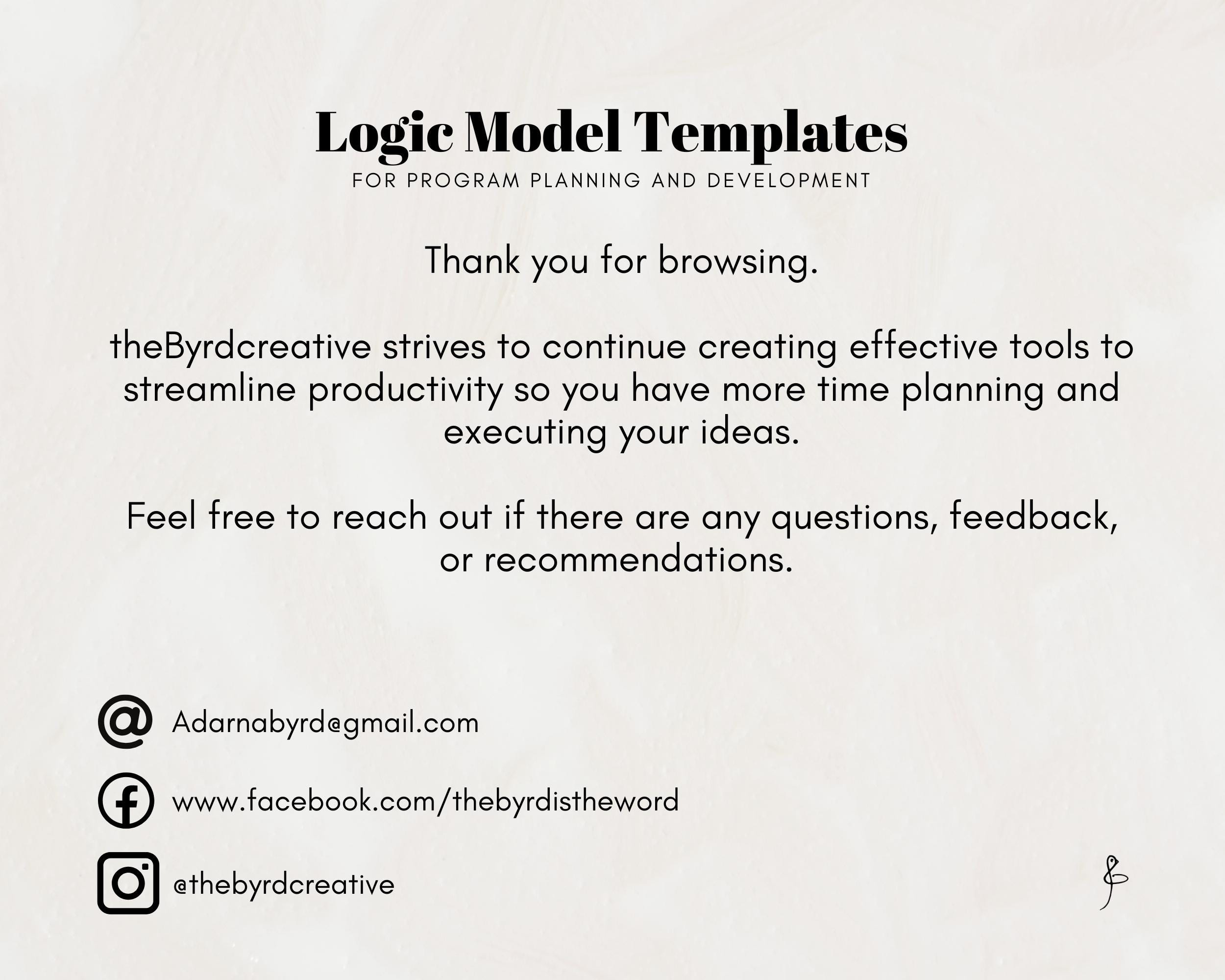 Connect Goals to Impact – Editable Logic Model Template for Nonprofit ...