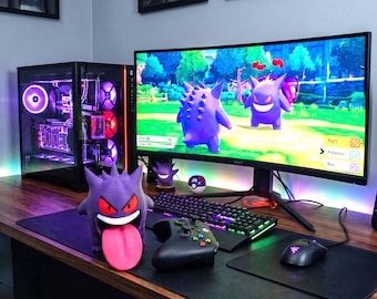 Purple Ghost Monster Figure – Anime Desk Decor – Spooky Cute Collectible – Gamer Gift – 3D Printed Display Statue