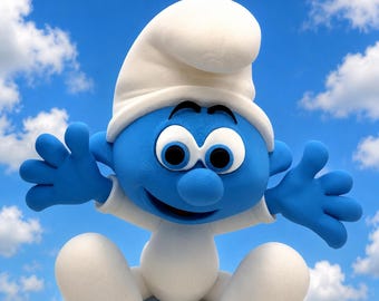 3D Printed Baby Smurf Inspired Figurine | Cartoon Character Collectible, Nursery Decor