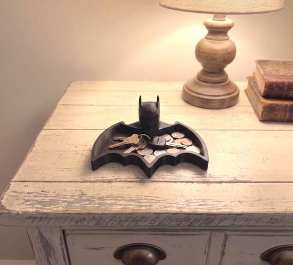 Batman Inspired Trinket Tray / Superhero Decor / Comic Book Fan Gift / 3D Printed / Nerd Room Decor