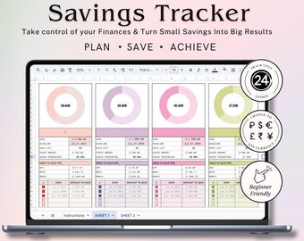 Sparspårning Google Sheets Sinking Funds Planner Kalkylblad Personlig ekonomiplanerare Mall för digital sparutmaning