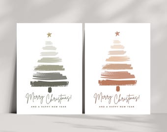 Printable Christmas Tree Card Set| Holiday Greetings Card| Digital Download
