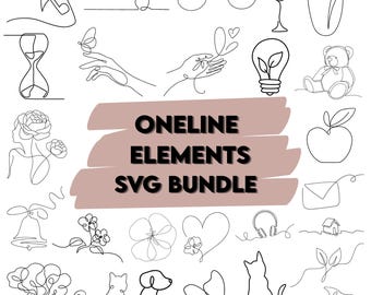 Minimalist One Line Drawing SVG Bundle: Art Vector Files (Digital Download)