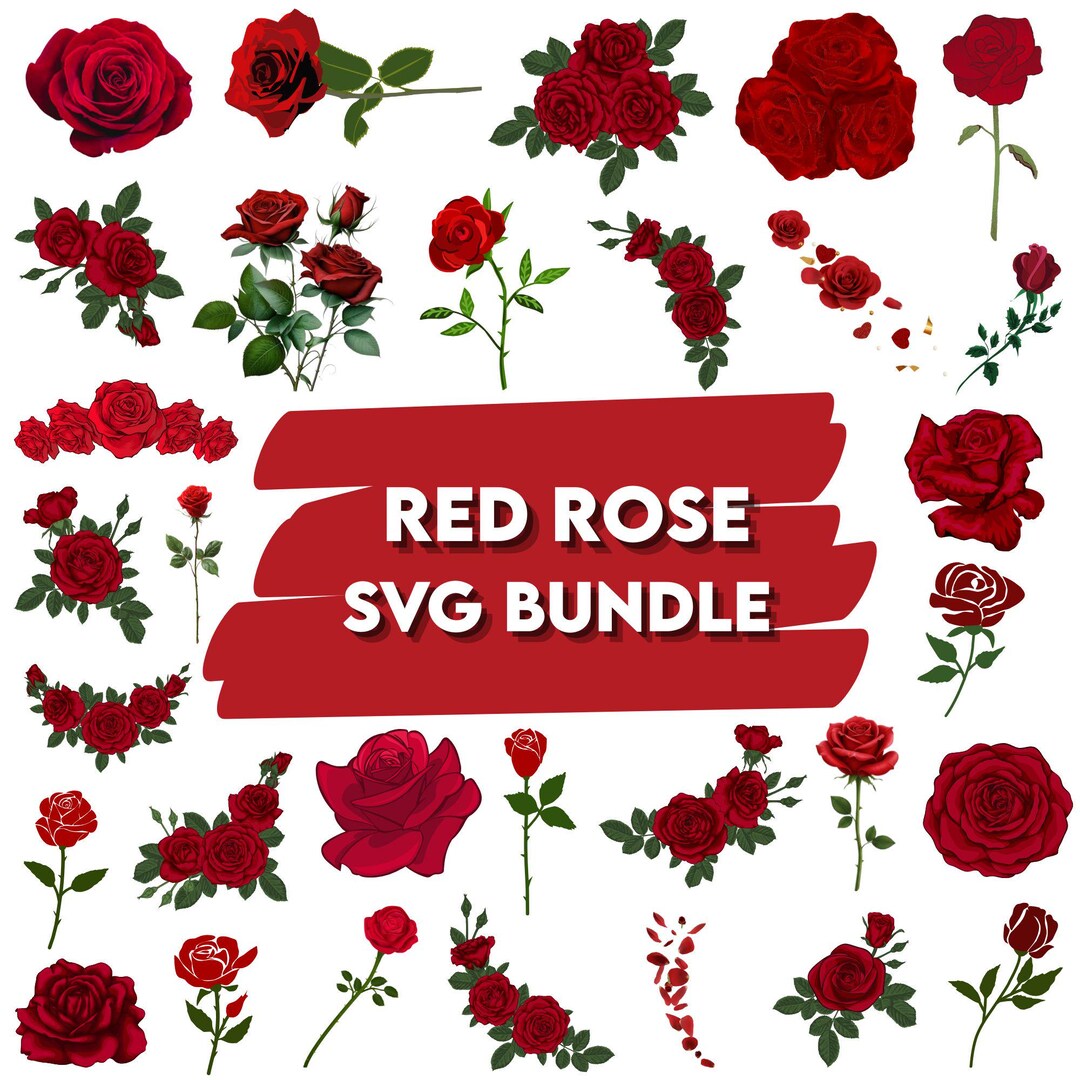 Trailing Roses Svg Roses SVG Bundle: Floral Svg,wedding,valentine's Day, Commercial Use ...