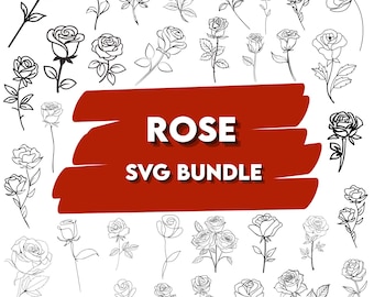 Rose SVG Bundle: Floral Bouquet,  (Digital Download)