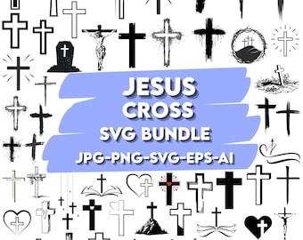 Grunge Cross SVG Bundle: Christian Religious Designs (Digital File)