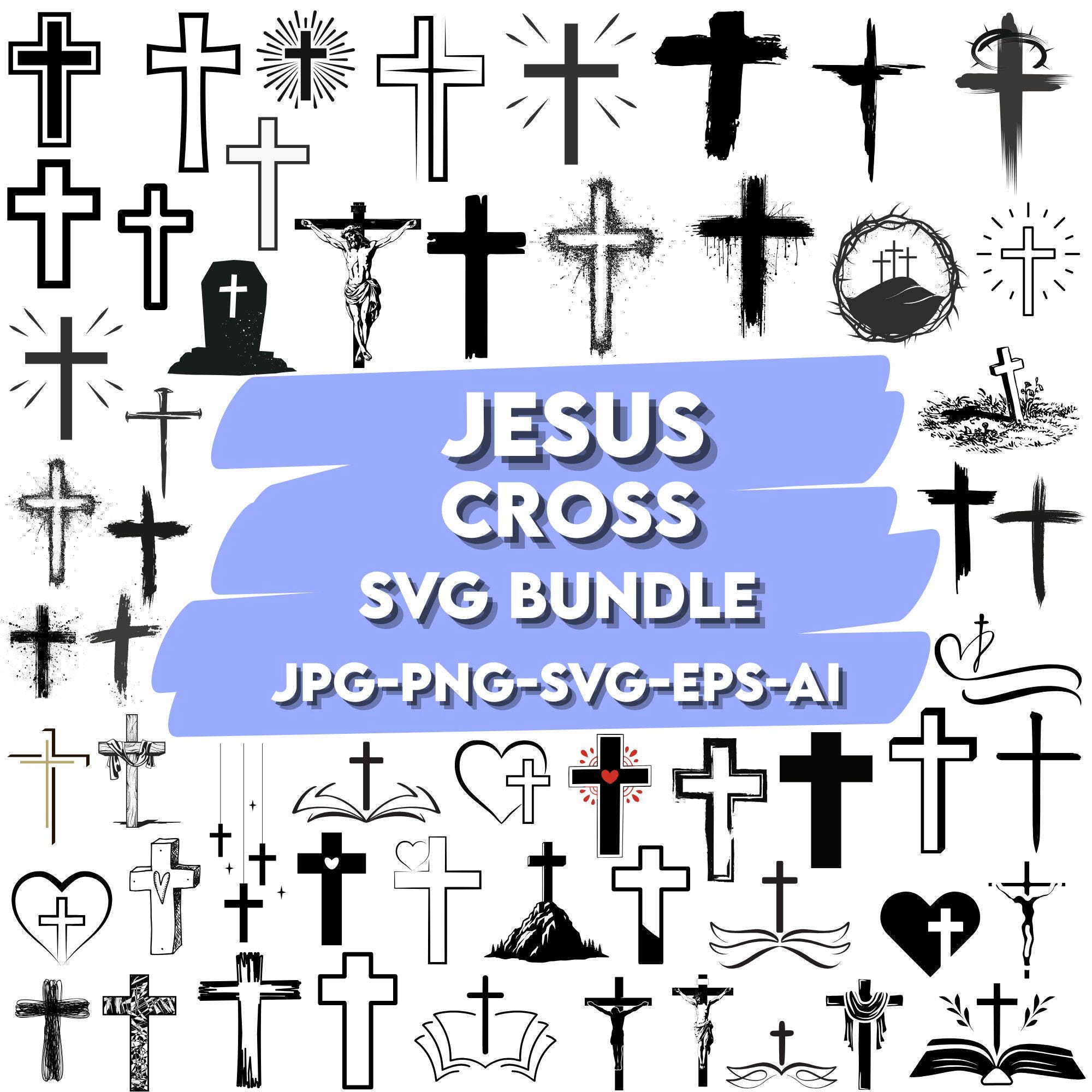 Grunge Cross SVG Bundle: Christian Religious Designs (digital File) - Etsy