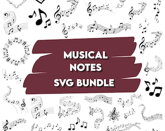 Music Notes Svg Bundle:Musical Notes Symbols,Vector Clipart,Digital Files(Instant Download)