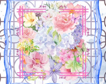 Watercolor Garden Party - shipping is included, rolled in a box