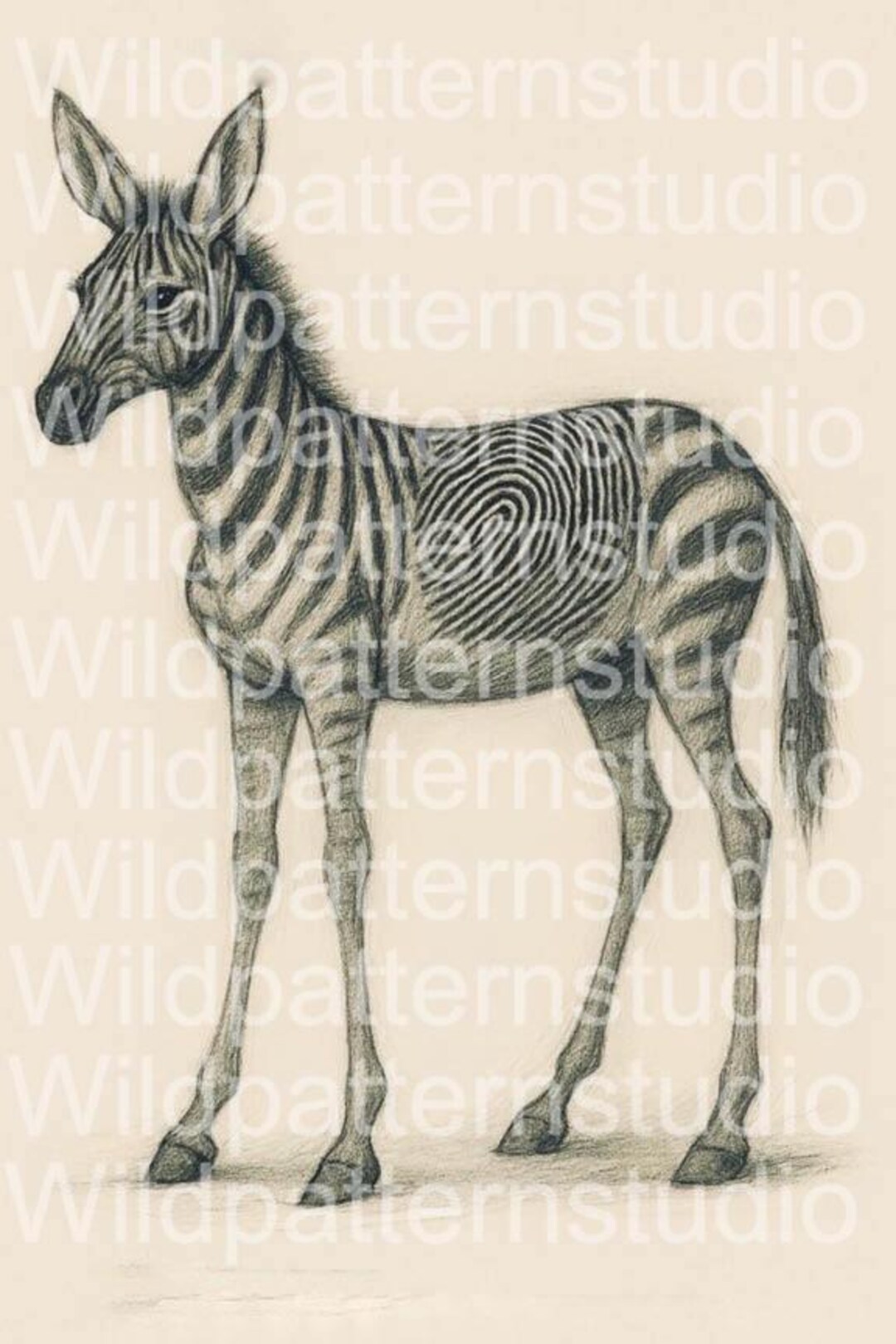Zebra Hand Sign Zebra Fingerprint Art Print, Printable Wall Art, Digital Download ...