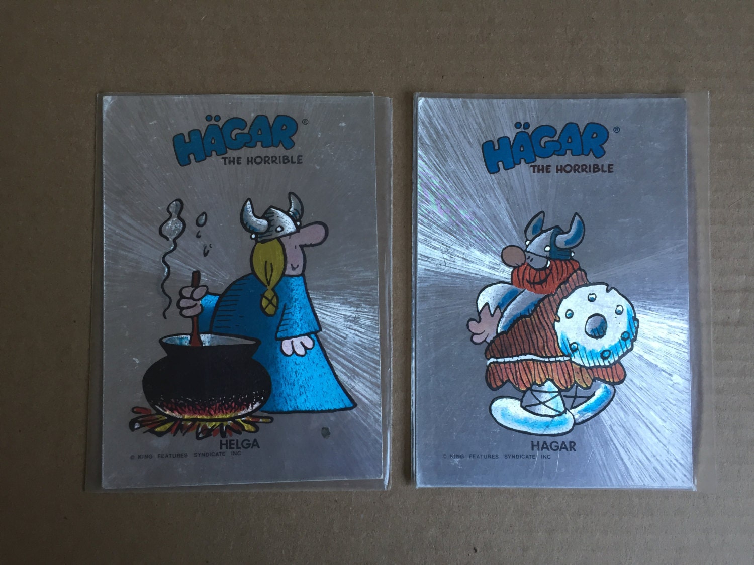 Vintage Hagar the Horrible Wife Helga Metallic Postcards Etsy