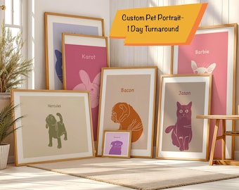 Custom Pet Portrait| Hand Drawn Digital Pet Illustration| Personalized Gift for Dog & Cat Lovers
