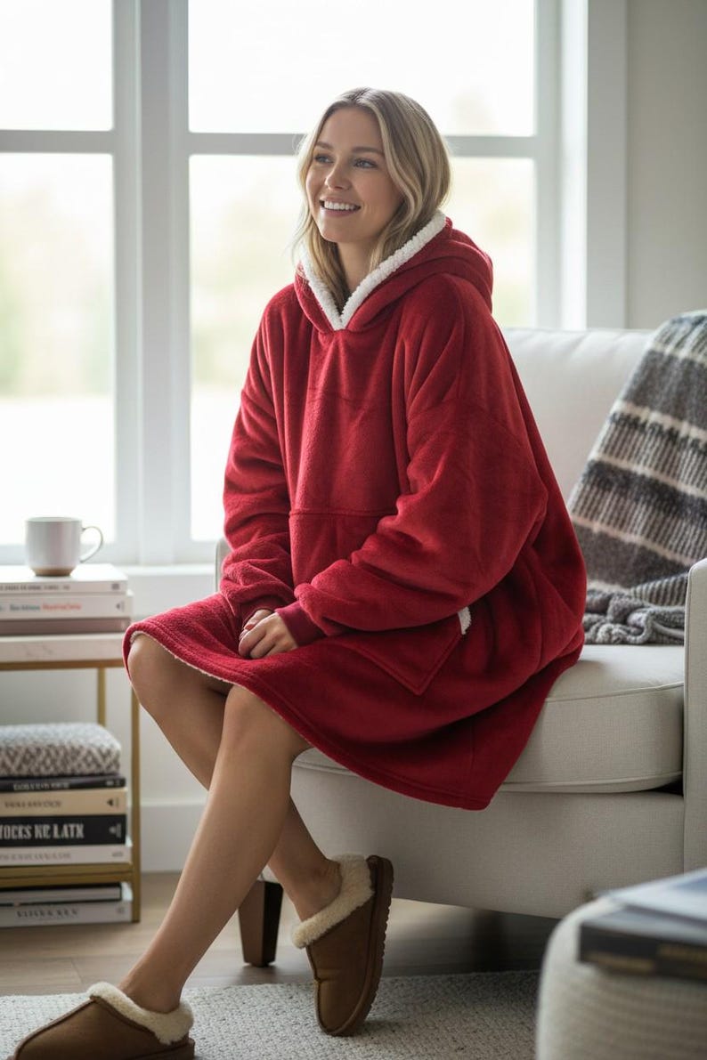 Sweat-shirt oversize à capuche et couverture - Polaire Sherpa Snugggie image 7