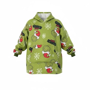 Sudadera con capucha tipo manta extragrande personalizada del Grinich – Sudadera de forro polar Sherpa imagen 7